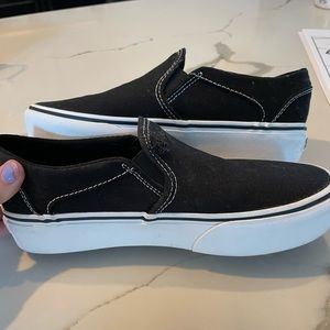 Vans classic slip on platform shoes